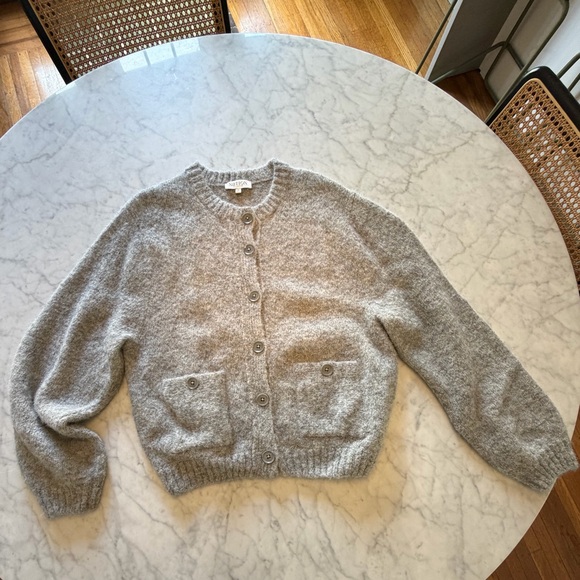 NATION TESSA CARDIGAN IN DOVE GRAY HEATHER - Picture 5 of 10